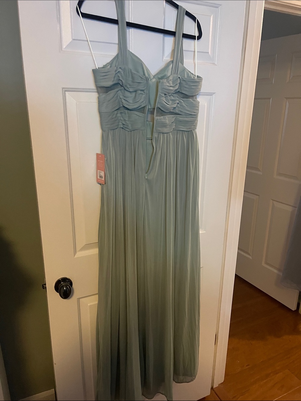 Birdy Grey Sage Green Chiffon Bridesmaid Dress - Picture 4 of 5